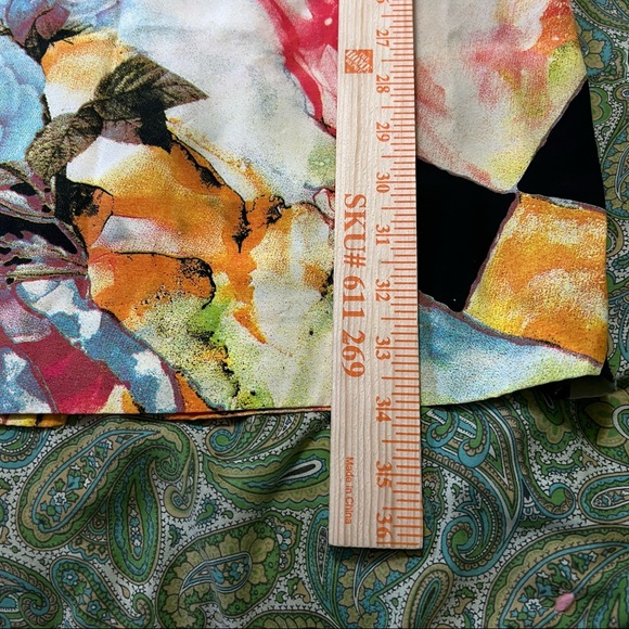 Vintage Crystal Floral Abstract 90s Sleeveless Dress M - Picture 10 of 10